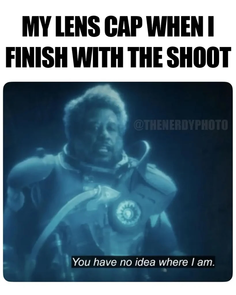 My Lens Cap When I Finish with the Shoot. Image of Saw Gerrera hologram saying 'You have no idea where I am'